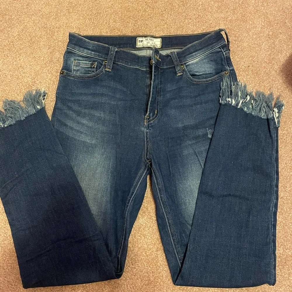 Free People dark wash distressed jeans